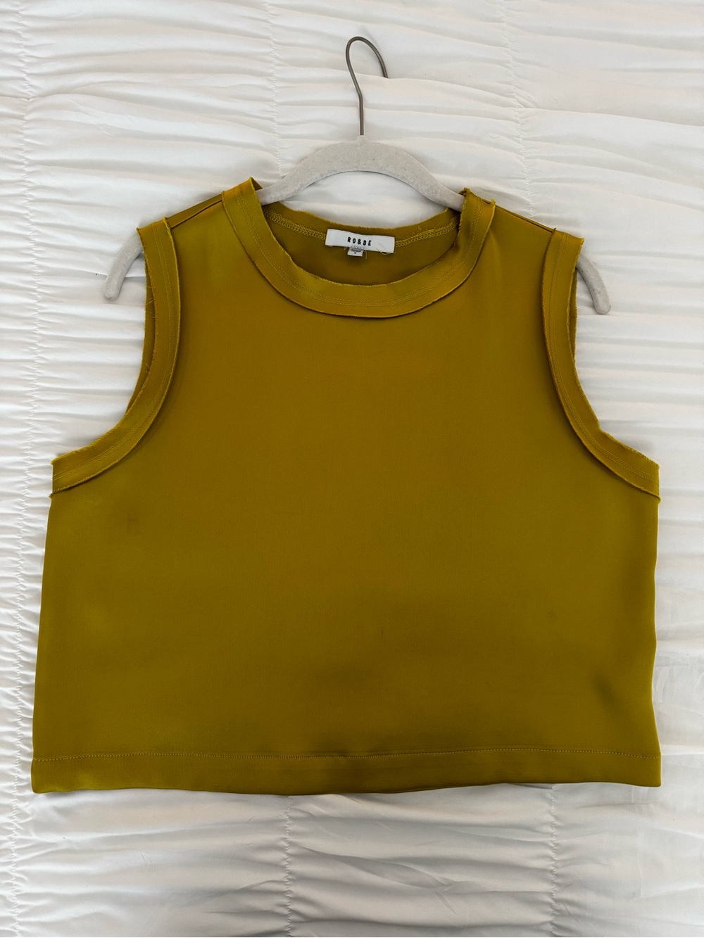RO&DE Mustard/Olive Silk Blouse